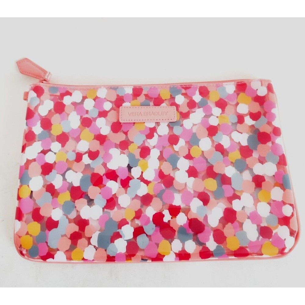 Vera Bradley Wipeable Easy Clean Pixie Confetti Makeup Toiletry Travel Pouch Bag